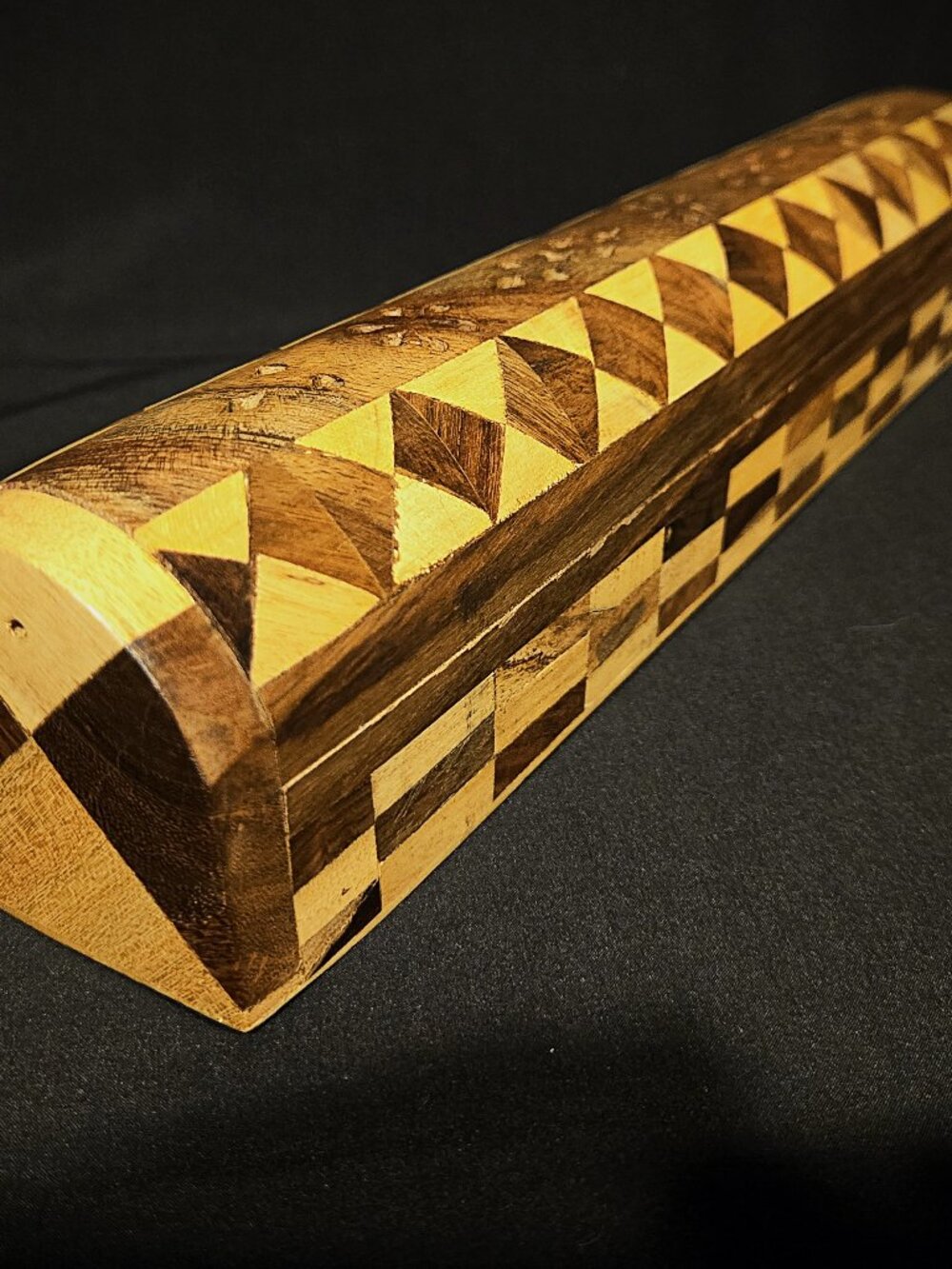 Handmade Wooden Incense Burner Box – Inlaid Marquetry, Made in India- New
